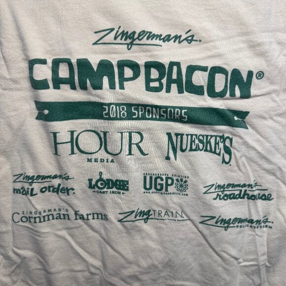 Vintage Style Camp Bacon T-Shirt Zingerman's 9th Annual Beige Green‎ Size S - Picture 4 of 5
